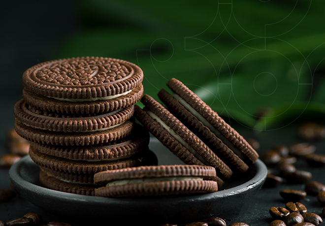 Imagem de biscoitos recheados de chocolate